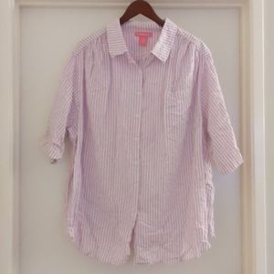 ♻️DONATED♻️ 2x Lavender Striped Shirt